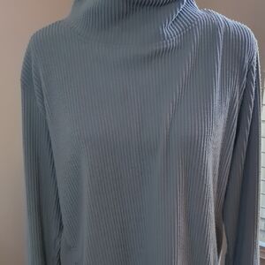 Jones New York Ribbed Gray Turtleneck Sweater
